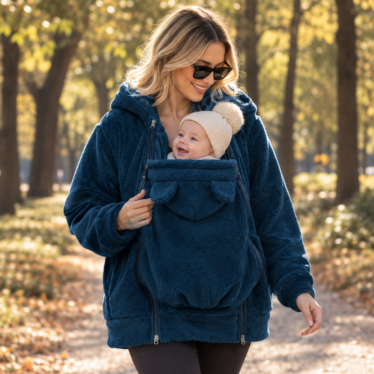 🤍 CocoonMum™ - Veste de portage 2 en 1 en polaire