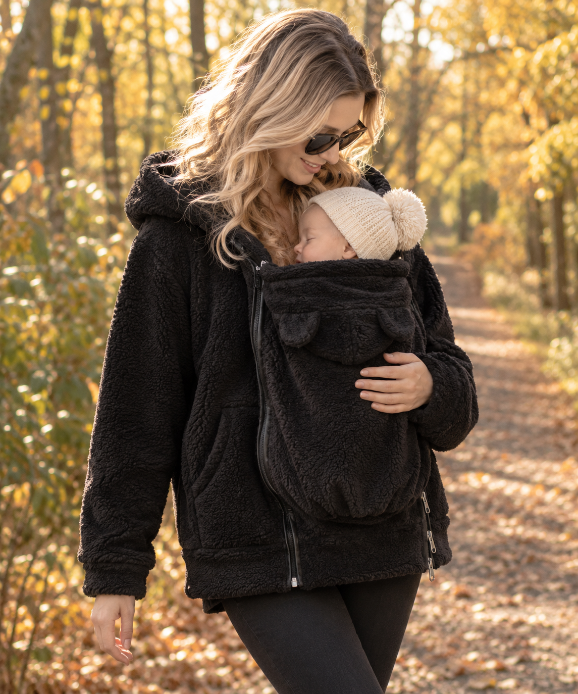 🤍 CocoonMum™ - Veste de portage 2 en 1 en polaire